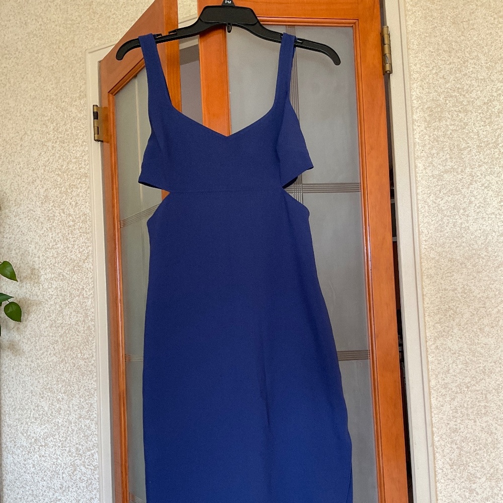 LIKELY Lillianna Sleeveless Sheath Cutout Lined Gown Dress - Size 4, Navy Blue